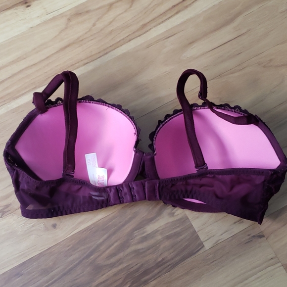 PINK Victoria's Secret wine lace date pushup bra - Picture 3 of 6